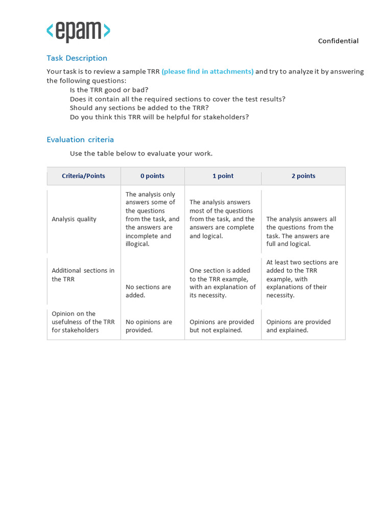 TRR Analysis and Evaluation Guide | PDF