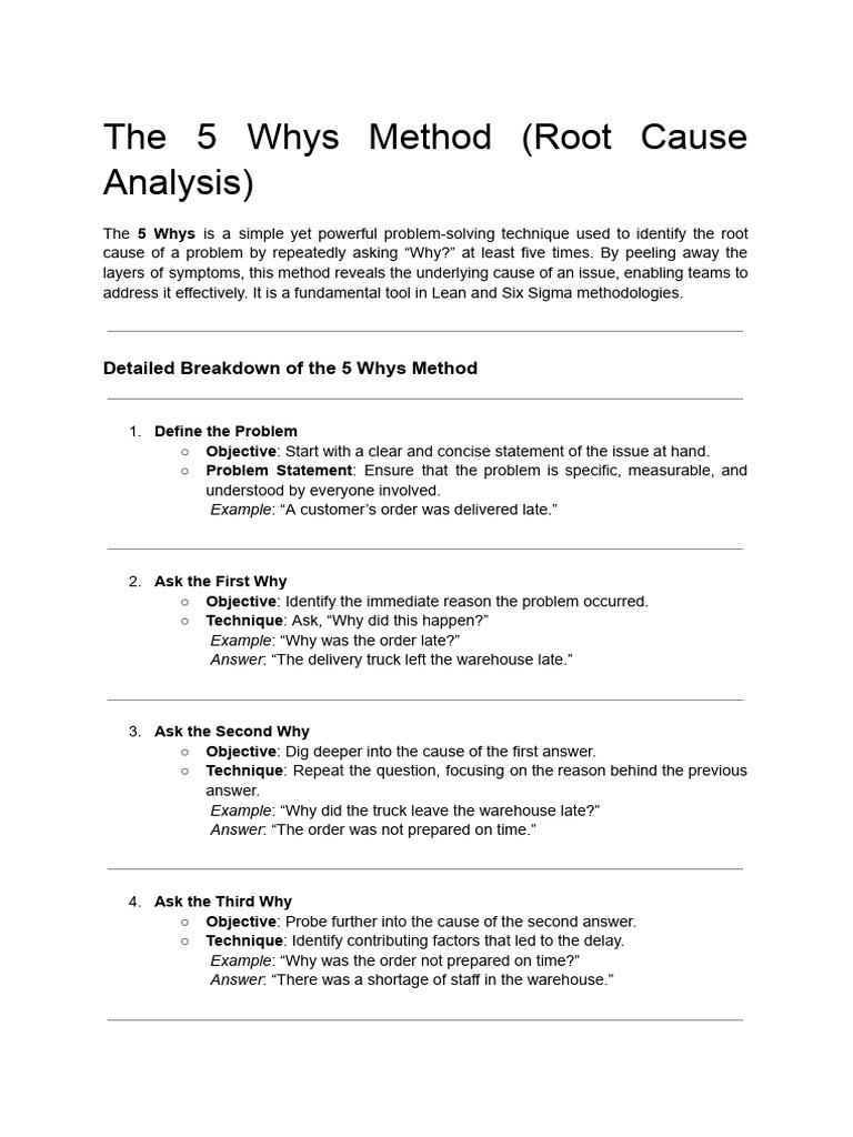 Mastering the 5 Whys for Root Cause Analysis | PDF