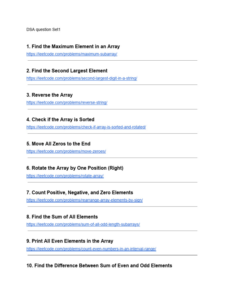 DSA Question Set1 | PDF