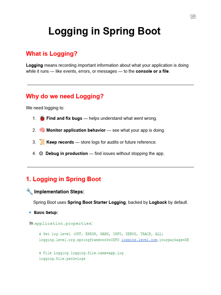 Spring Boot Logging Guide | PDF | Computer File | Software