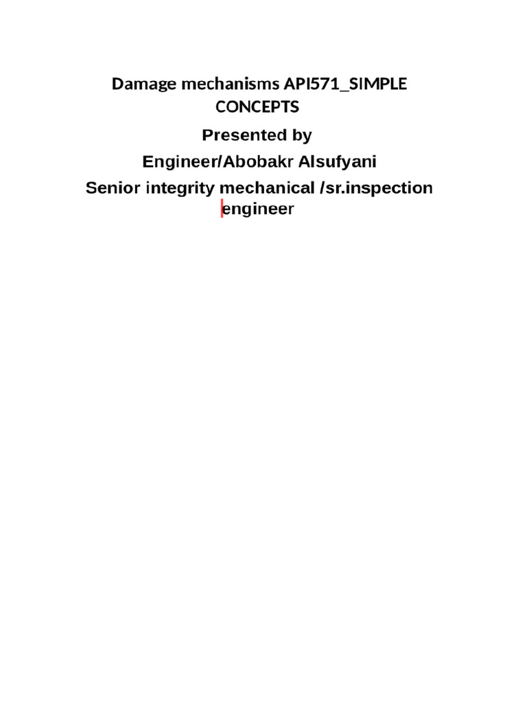 Damage Mechanisms Classification Simple Concept Summary 1720882664 | PDF