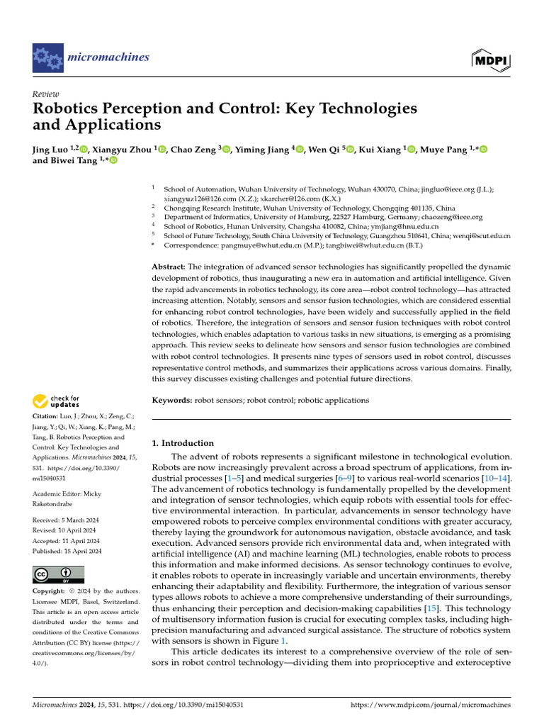 micromachines-ROBOT | PDF | Computer Vision | Robotics