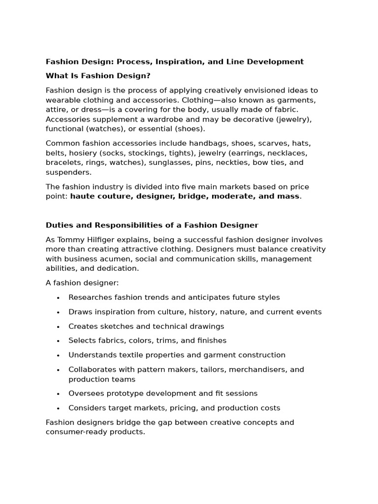 Fashion Design: Process and Inspiration Guide | PDF | Fashion Design ...