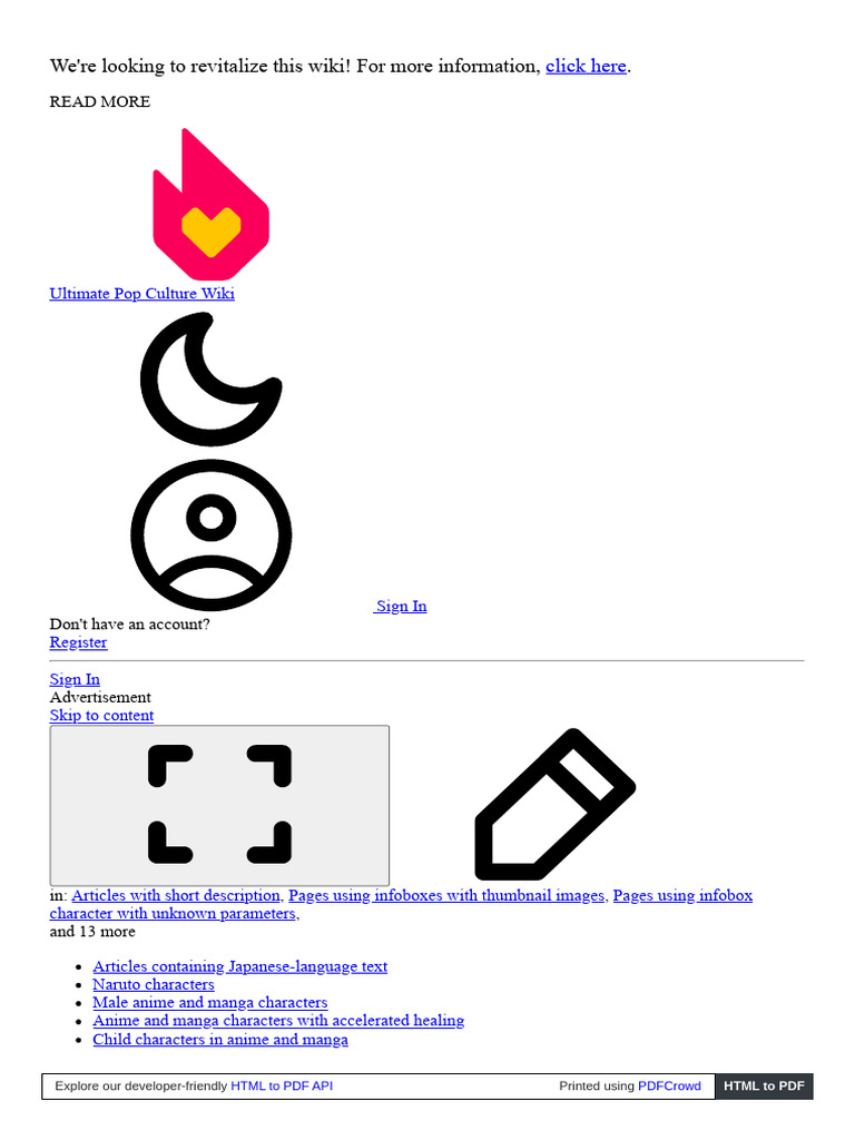 Naruto Uzumaki - HTML | PDF | Anime And Manga