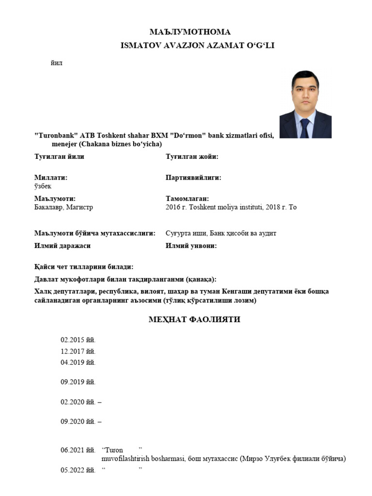 Ismatov Avazjon Azamat Ogli 77777 (2) | PDF