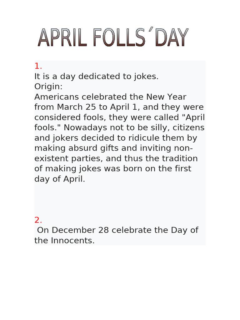 History of April Fools' Day Jokes | PDF
