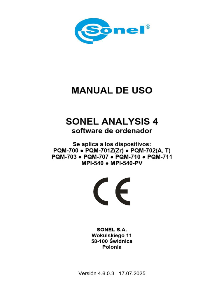 Manual de Uso de Sonel Analysis 4 | PDF | Programa de computadora ...