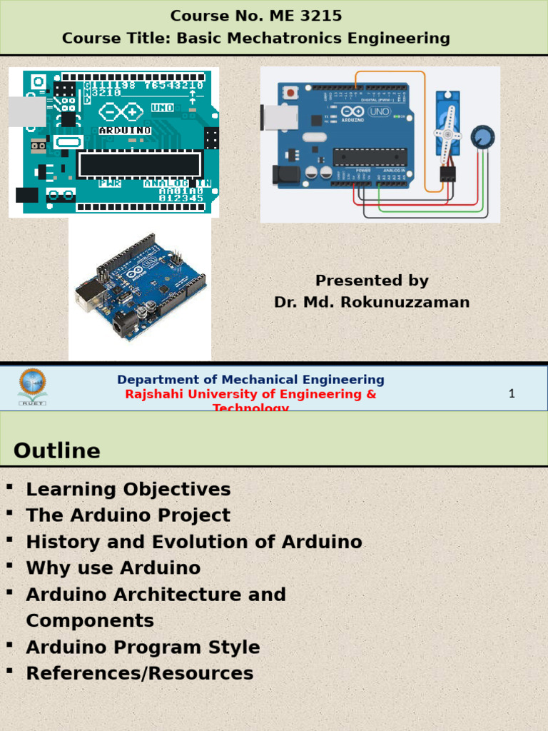 Arduino Basics for Mechatronics Engineering | PDF | Arduino | Computer ...
