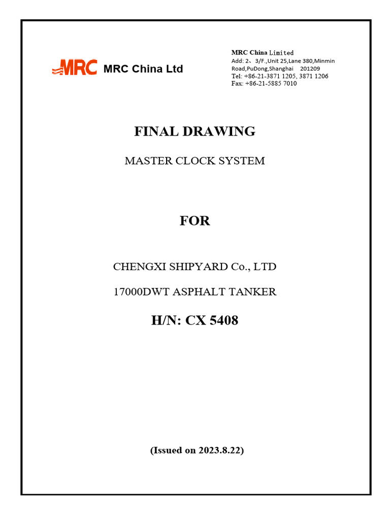Master Clock System for Asphalt Tanker | PDF | Fuse (Electrical ...