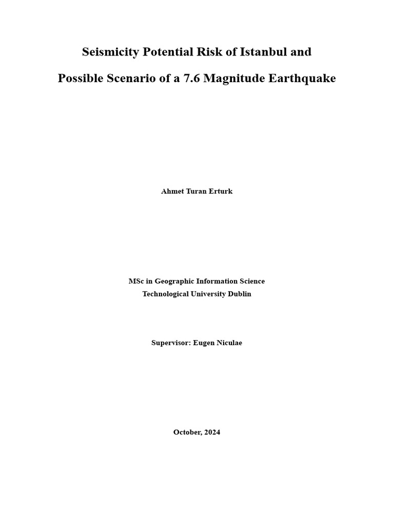 Istanbul Earthquake Risk Assessment | PDF | Earthquakes | Plate Tectonics