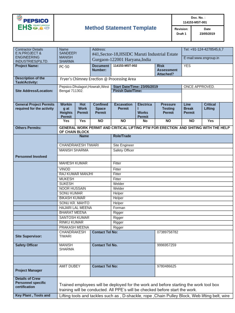MSRA - Chimney Erection | PDF | Personal Protective Equipment | Safety