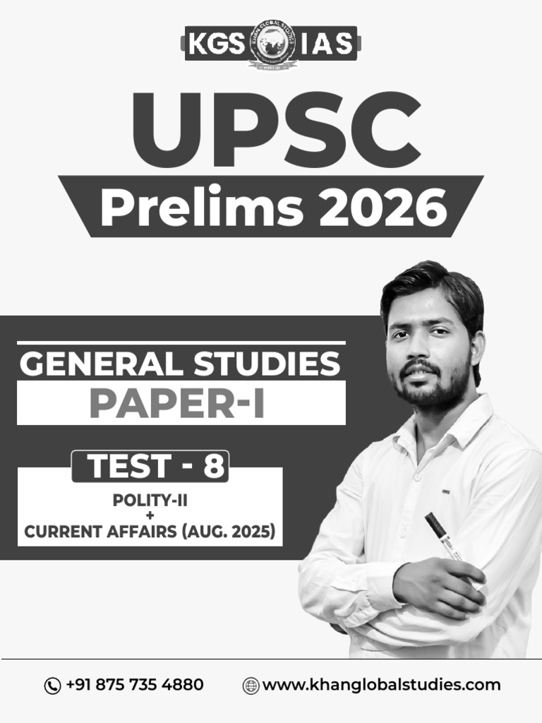 Test 08 Polity Question Paper UPSC Prelims Test Series 2026 Online | PDF