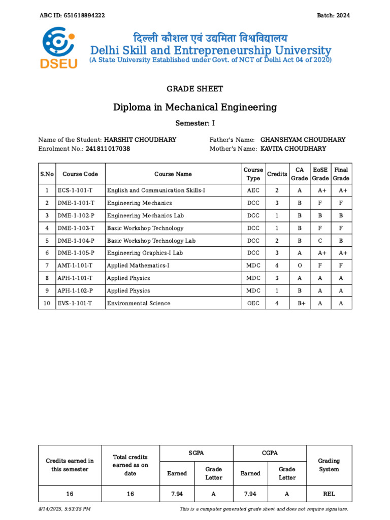 exam.dseu.ac.in_studentDashboard_result_print (1) | PDF | Educational ...