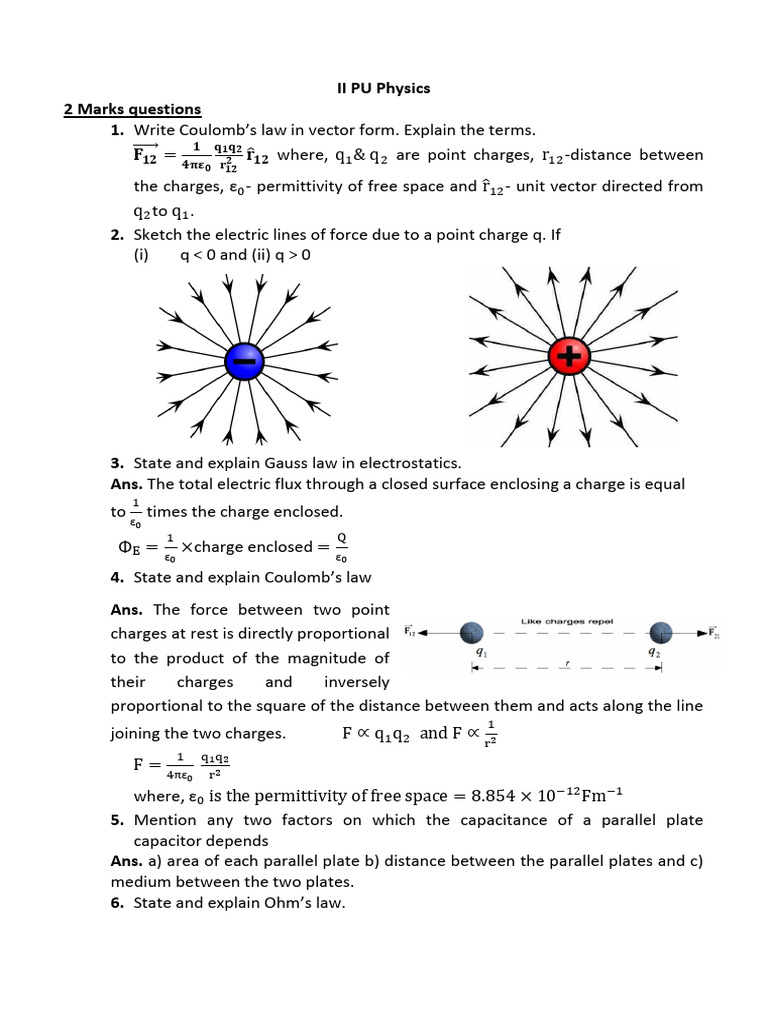 II PU Physics: Key Concepts & Laws | PDF | Inductance | Photoelectric ...