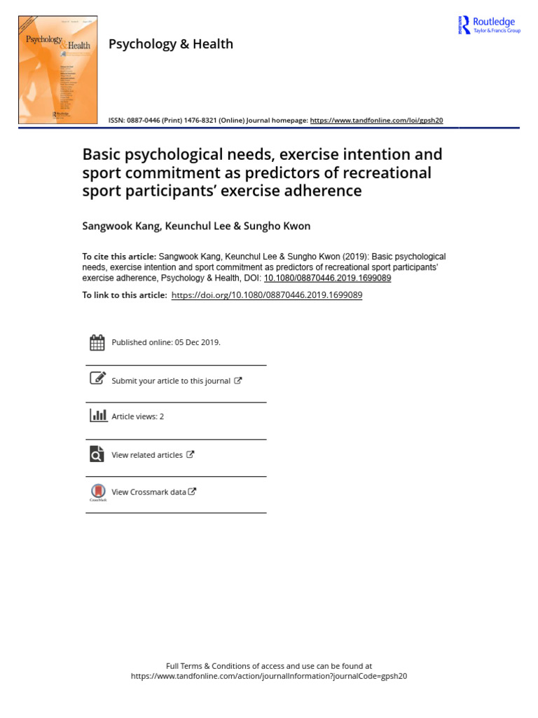 Predicting Exercise Adherence Factors | PDF | Motivation | Motivational