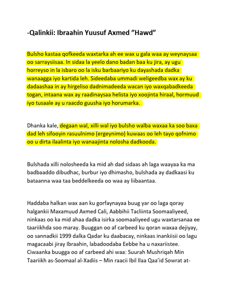 Maxamuud Axmed Cali | PDF
