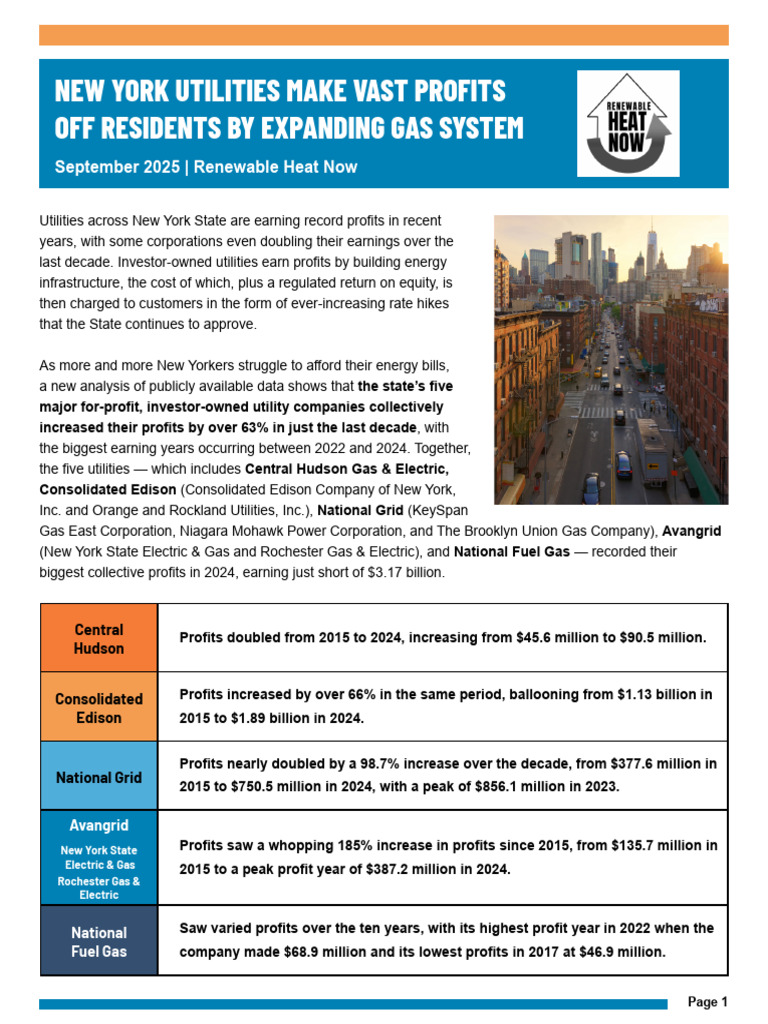 New York Utilities' Record Profits Exposed | PDF | Public Utility ...
