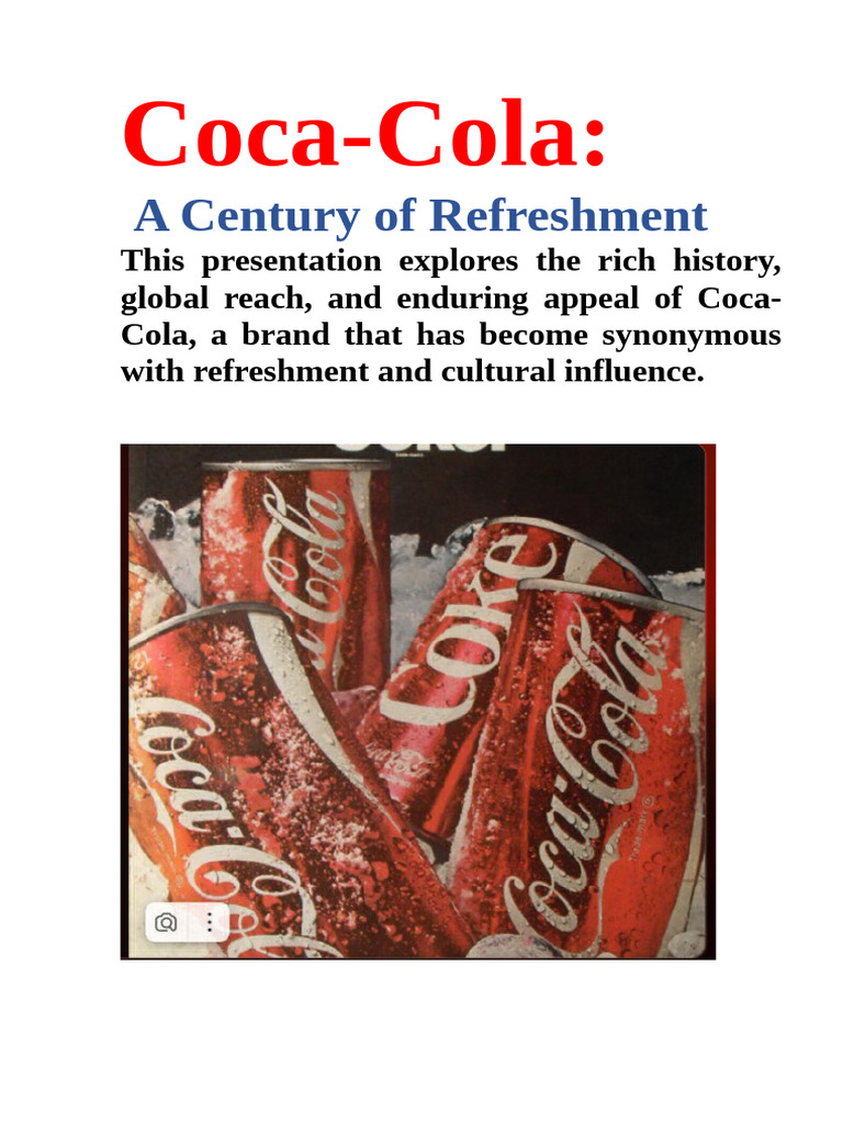 Coca Cola | PDF | The Coca Cola Company | Coca Cola