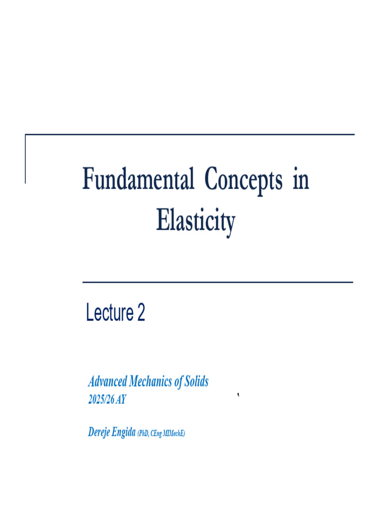 Elasticity Concepts in Advanced Mechanics | PDF | Stress (Mechanics ...