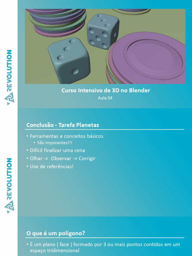 Curso de Modelagem 3D no Blender: Aula 04 | PDF | Geometria | Modelagem 3D