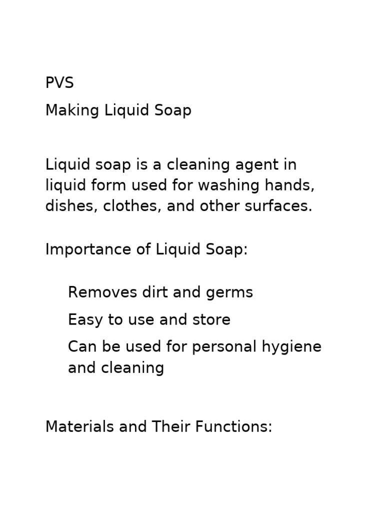 PVS Making Liquid Soap_112208 | PDF