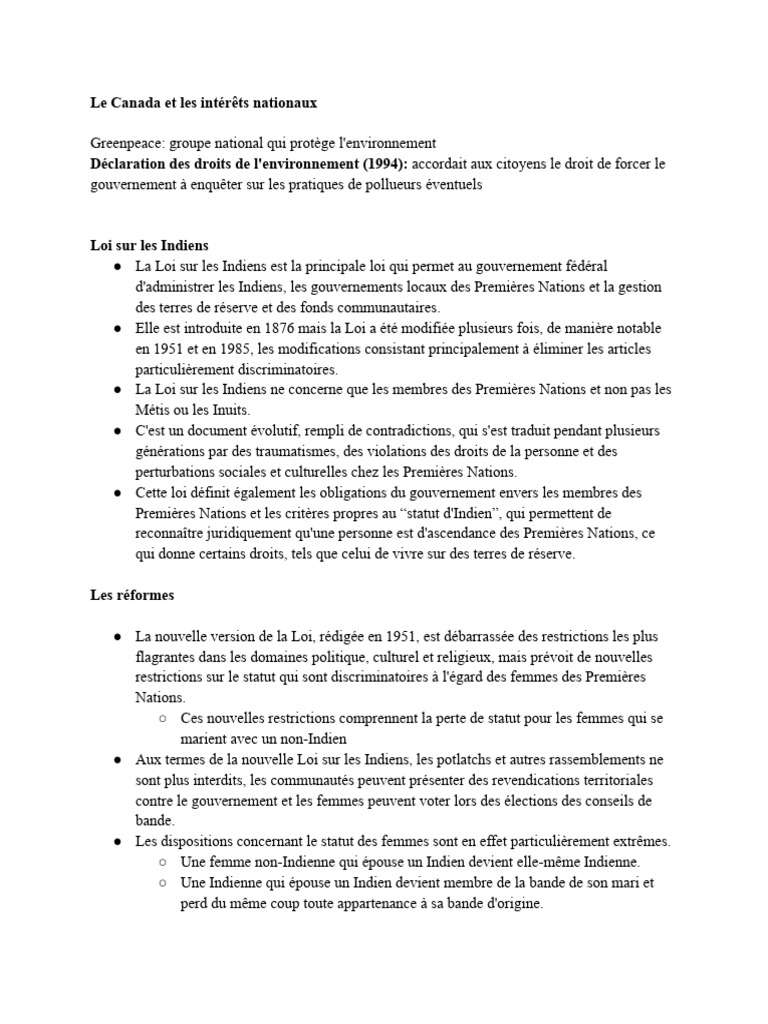Canada : Lois et droits des Autochtones | PDF | Canada