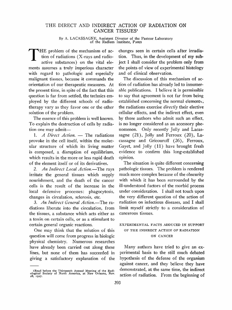 Radiation Effects on Cancer Tissues | PDF | Radiation Therapy | Cancer