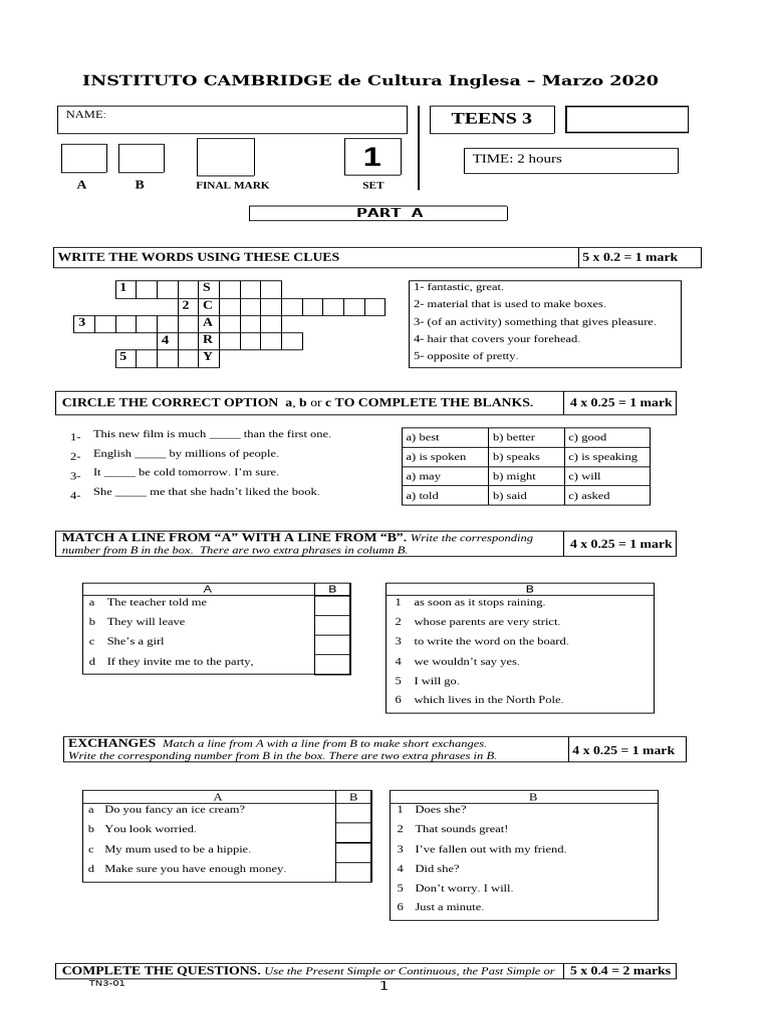 Cambridge English Exam Practice Guide | PDF | Perfect (Grammar)