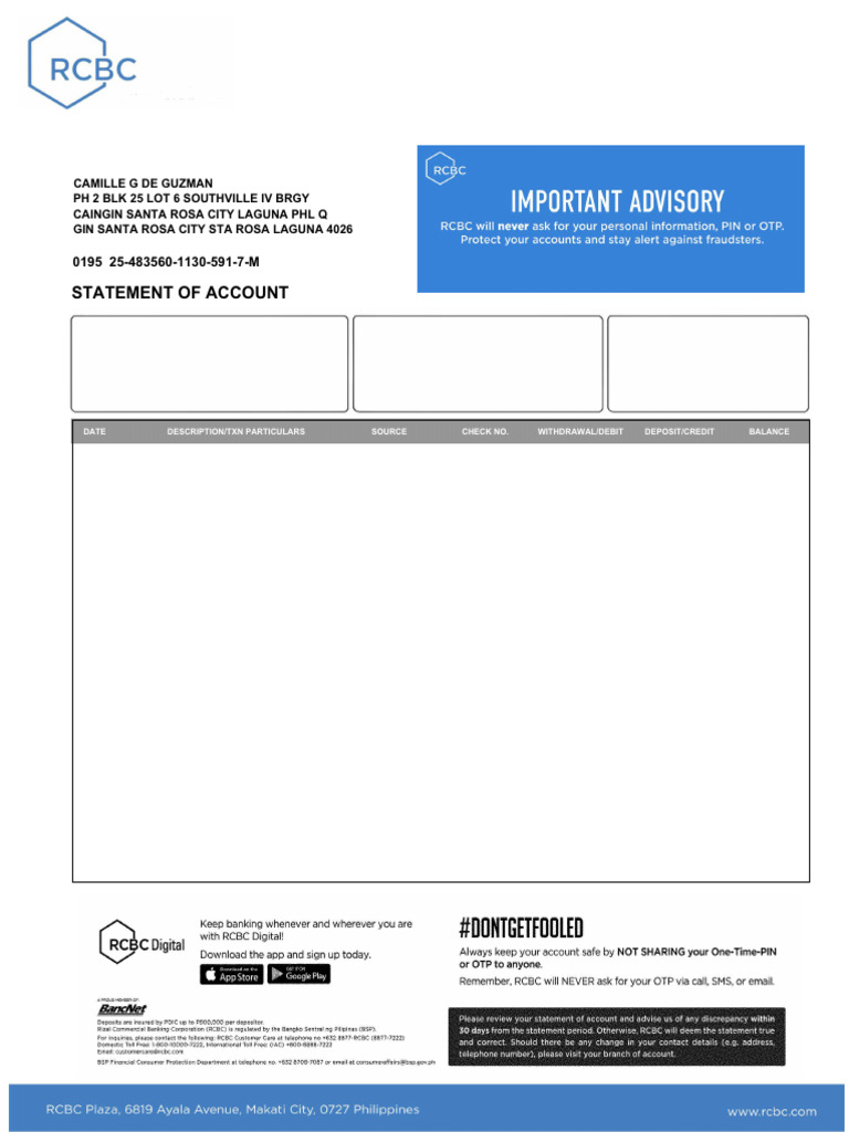 November 2025 Account Statement Summary | PDF
