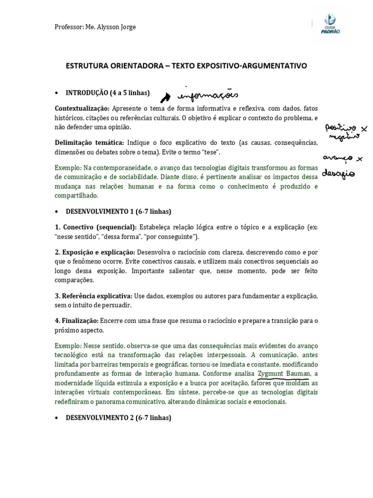 Estrutura de Texto Expositivo-Argumentativo | PDF | Comunicação ...