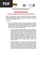 Pronunciamiento CAOI Por El Agua