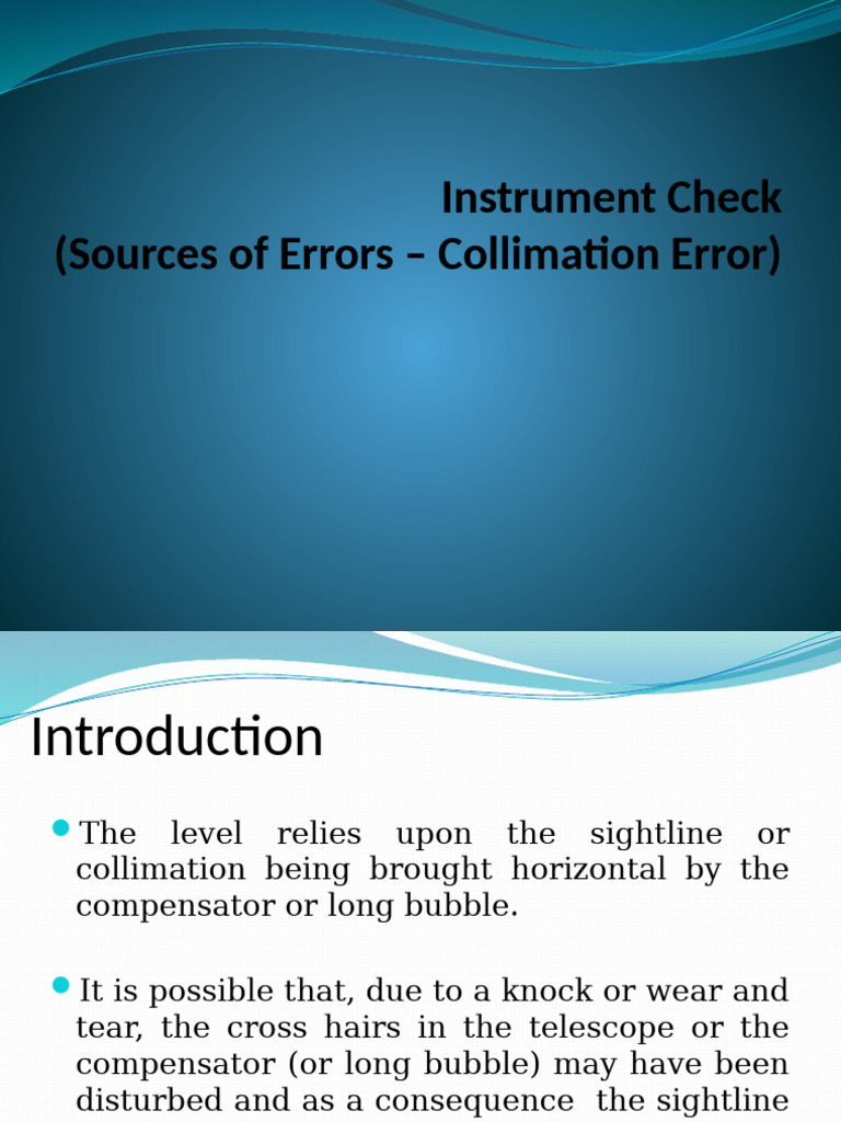 Collimation Error Instrument Check Guide | PDF
