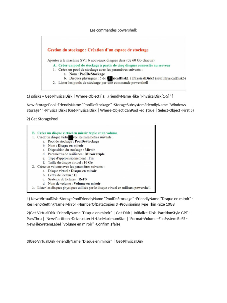 PowerShell Commands for Storage Management | PDF