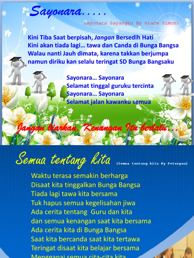 Teks Lagu Sayonara Kini Tiba Saat Berpisah Berbagai Teks