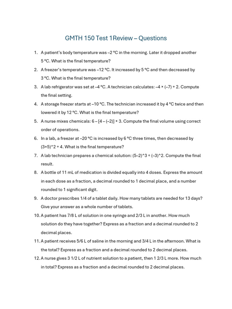 GMTH 150 Test 1 Review Questions & Solutions | PDF | Odds | Numbers
