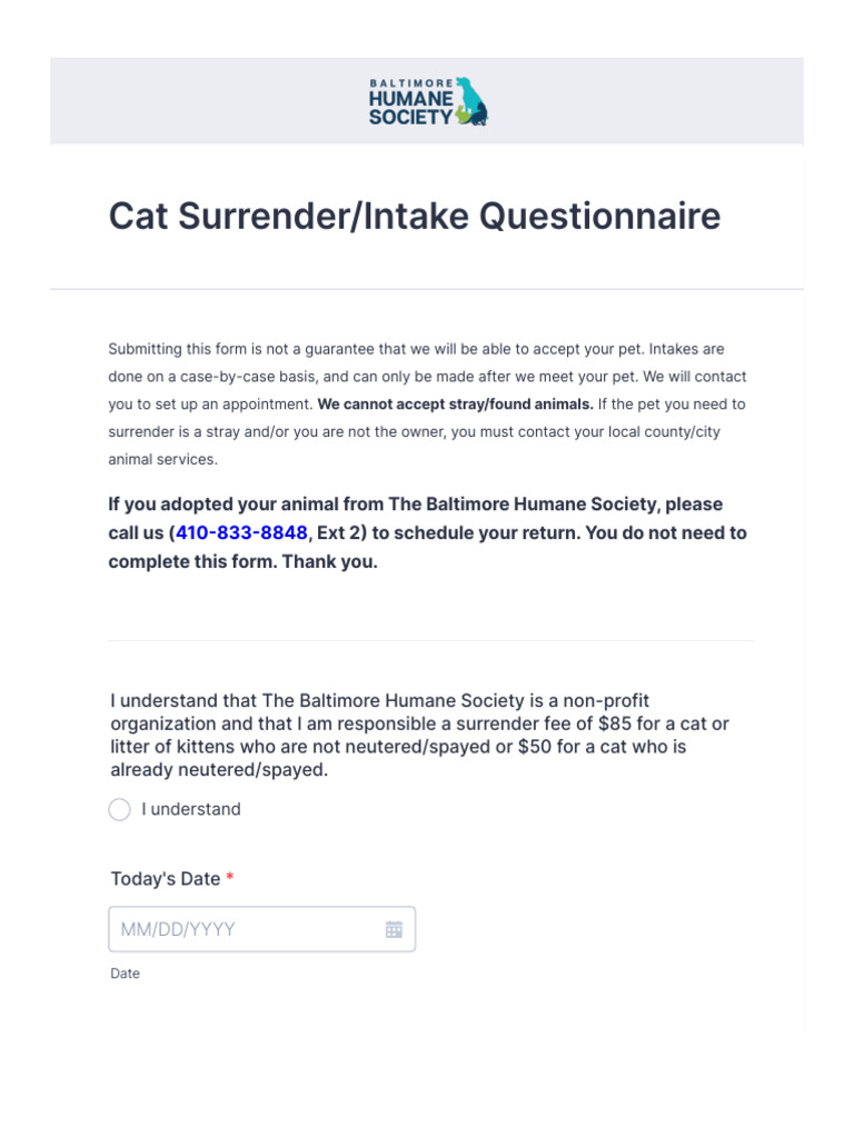 CAT SURRENDER-INTAKE | PDF | Cats | Human–Animal Interaction