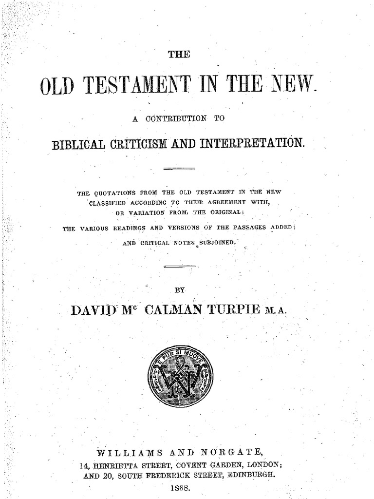 Old Testament in The New 1868 Turpie | PDF | Septuagint
