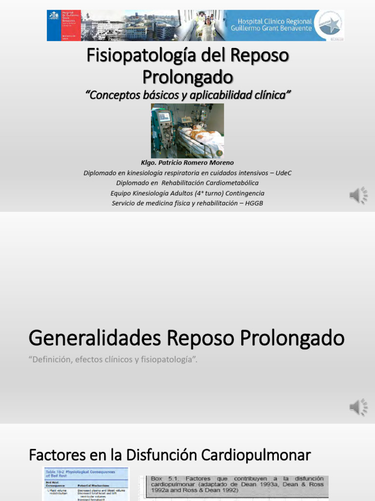 Fisiopatología del Reposo Prolongado | PDF