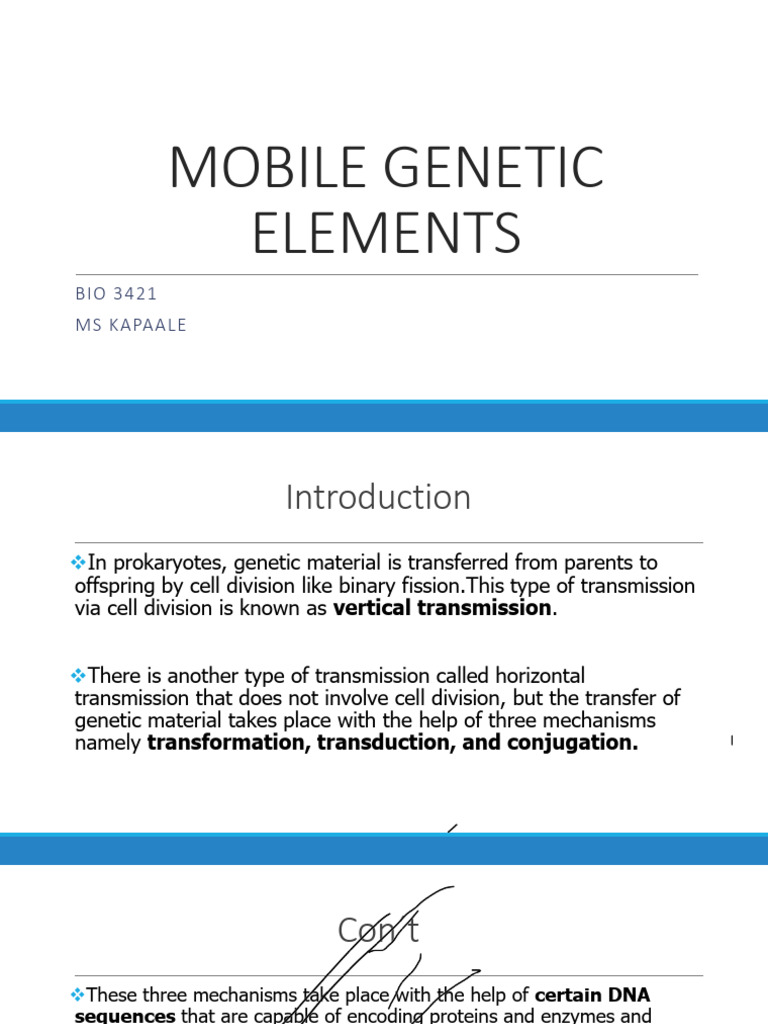 Understanding Mobile Genetic Elements | PDF | Transposable Element | Genome