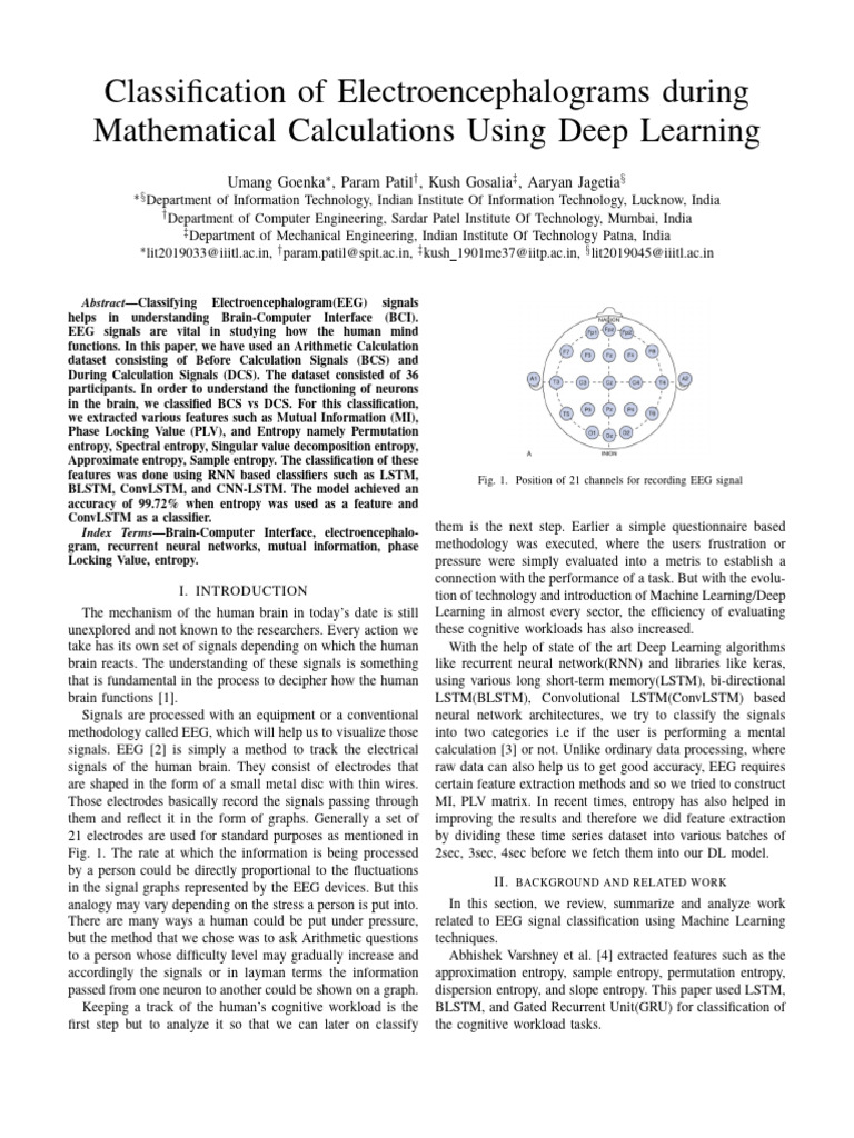 EEG Signal Classification with Deep Learning | PDF ...