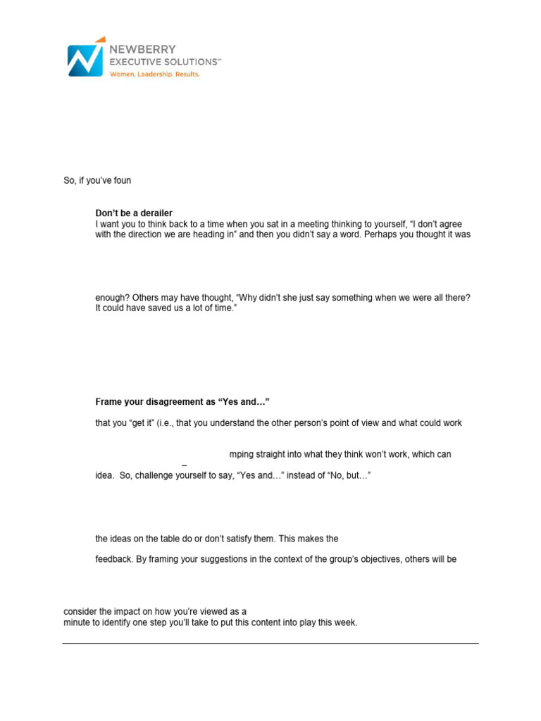 Disagreeing Effectively in Meetings | PDF | Social Psychology ...