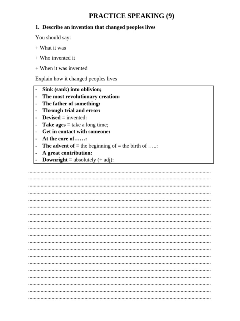 Speaking Practice: Inventions & Websites | PDF