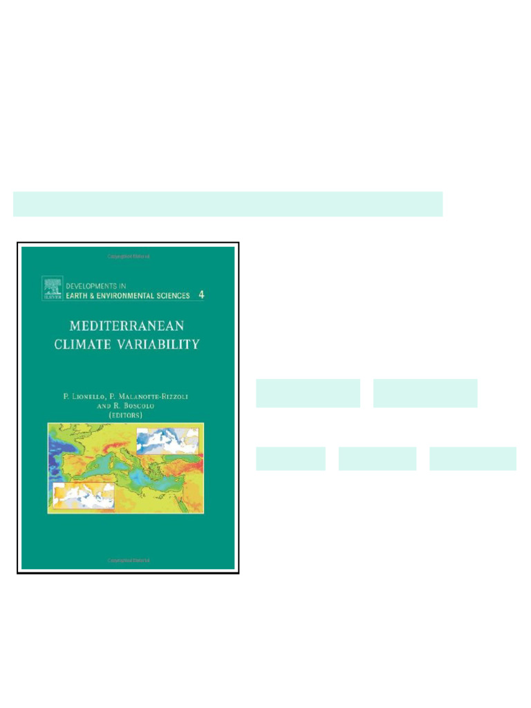 Mediterranean Climate Variability 1st Edition P. Lionello - ebook and ...