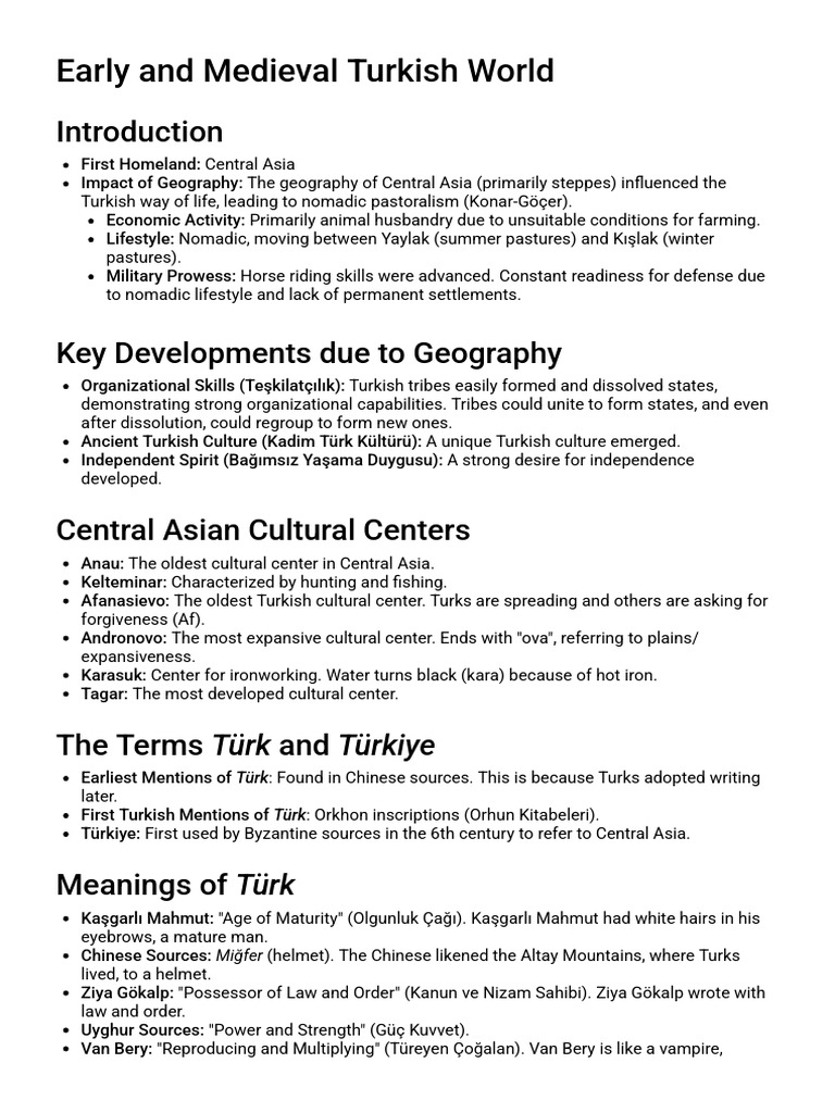 Turkish History: Early to Medieval Insights | PDF | Huns