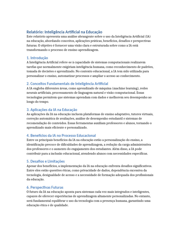 IA na Educação: Transformações e Desafios | PDF | Inteligência ...