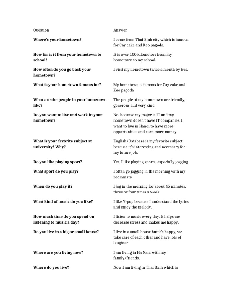 Question Answer Table (1) | PDF