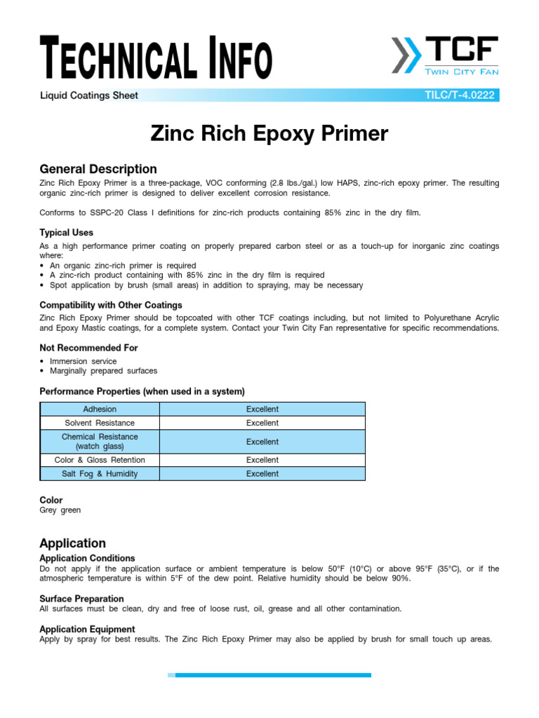 Zinc Rich Epoxy Primer Overview | PDF | Epoxy | Coating