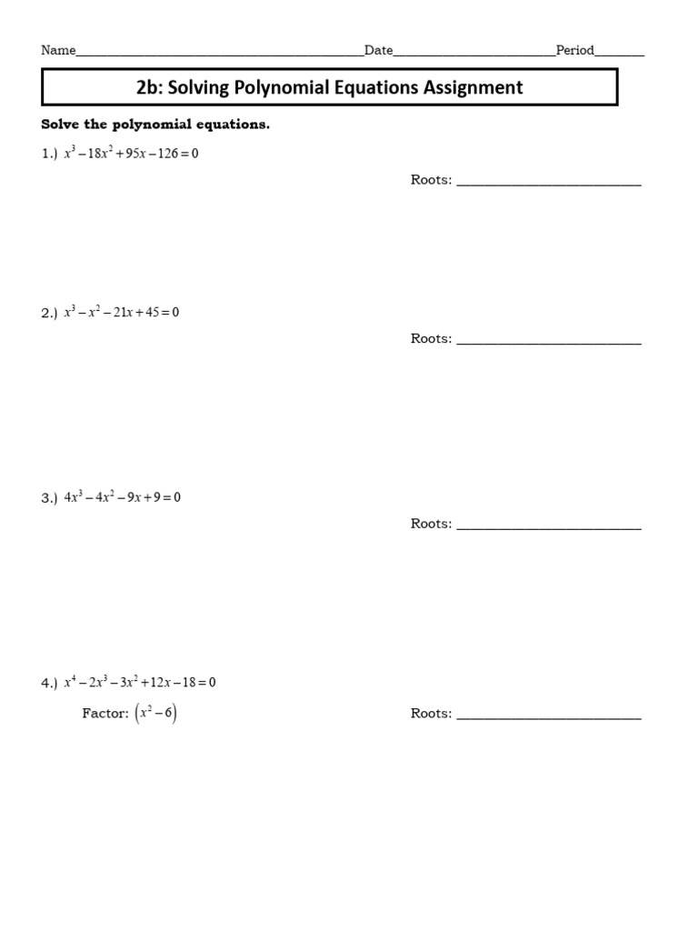 Polynomial Equations Solving Guide | PDF