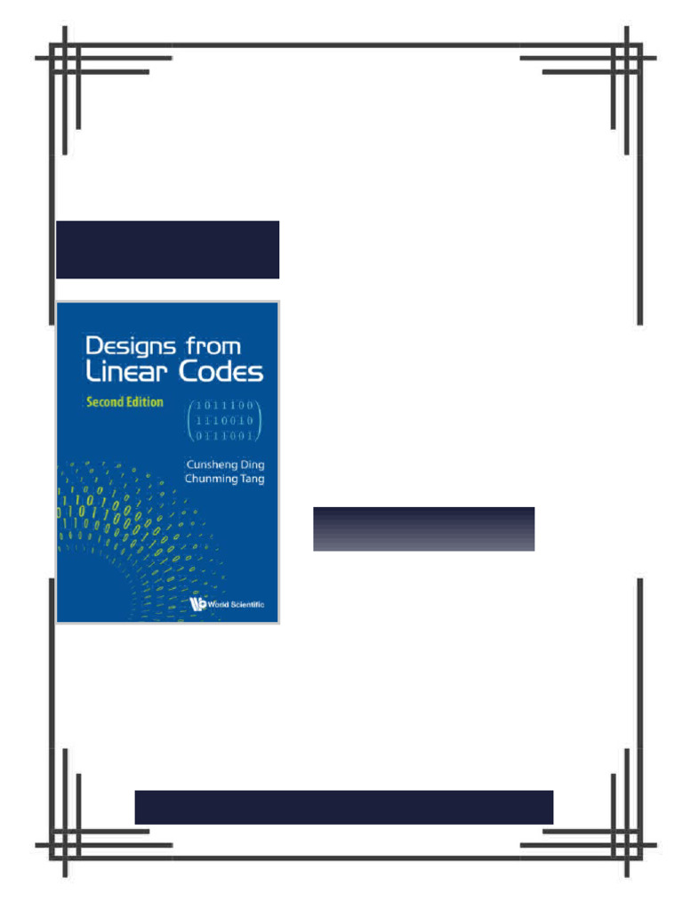 Designs From Linear Codes 2nd Edition Cunsheng Ding ebook max edition ...