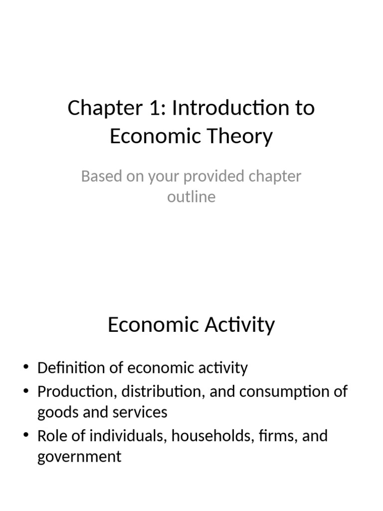 Introduction to Economic Theory Overview | PDF